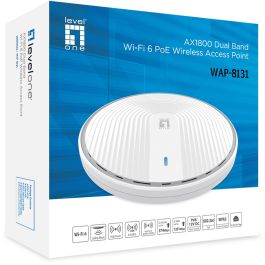 LevelOne WAP-8131 Access Point Inalámbrico DualBand AX1800 PoE WiFi 6 para Techo/Pared