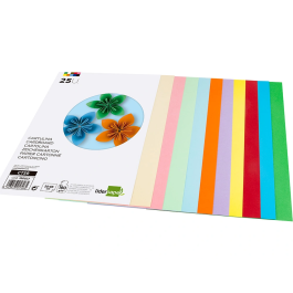 Liderpapel Cartulina 50x65 cm 180g/m2 Paquete de 25 Hojas Colores Surtidos