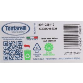 Tontarelli Escurreplatos con bandeja Scolapiatti 47x38 cm Blanco (12 Unidades)