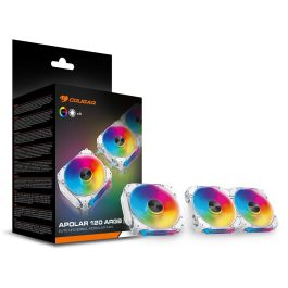 COUGAR CF-APR12HW3-RGB Ventilador Apolar 120 ARGB para Carcasa PC, 120mm, Blanco, Pack de 3