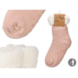 Calcetin Sherpa Adulto Rosa Claro Giftdecor 21X39CM (12 Unidades) Precio: 62.68999957. SKU: B1GKVLN8CM