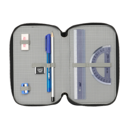 Plumier Triple Teenage Mutant Ninja Turtles Negro Gris 12,5 x 19,5 x 5,5 cm 36 Piezas