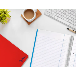 Liderpapel Micro Smart Cuaderno Espiral A4 Tapa Blanda 80 Hojas 75gr 7mm Doble Margen 4 Taladros Colores