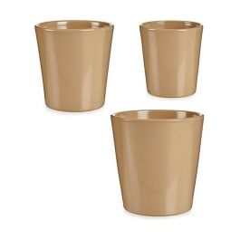 Set de Macetas Ibergarden Beige Arcilla 16,5 x 16 x 16,5 cm (6 Unidades)