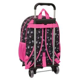 Safta Mod. 180 905 Mochila Escolar Juvenil con Carro y Ruedas de Diseño Kuromi Oficial - 420x330x140 mm, Ideal Colegio y Viajes