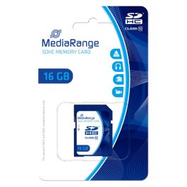 MediaRange MR963 Tarjeta de Memoria SDHC de 16GB Clase 10, Velocidad 45 MB/s, Azul