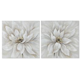 Cuadro Romantico DKD Home Decor Blanco 3 x 80 x 80 cm (2 Unidades)