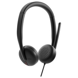 Dell Auriculares para llamadas USB-C WH3024 con micrófono con cancelación de ruido por IA, certificados para Microsoft Teams y Zoom, negro