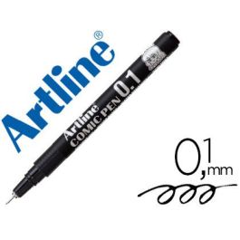 Rotulador Artline Calibrado Micrometrico Negro Comic Pen Ek-281 Punta Poliacetal 0,1 mm Resistente Al Agua 12 unidades