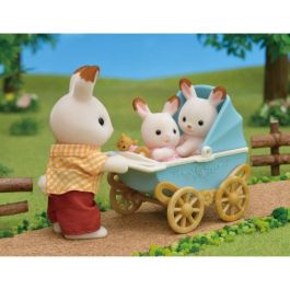 Sylvanian Families - 5432 - Chocolate Bunny Twins and Double Stroller - Muebles Sylvanian Families - 5432 - Chocolate Bunny Twins and Double Stroller - Muebles
