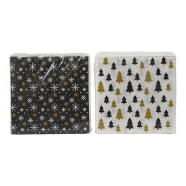 Decoris Servilletas de Papel Estampadas Dorado, Negro y Blanco 33x33 cm – Perfectas para Fiestas y Eventos Elegantes