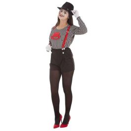 Creaciones Llopis Disfraz de Mimo para Mujer Adulto Talla L, Incluye Camiseta, Pantalones, Tirantes, Pestañas y Bombín Creaciones Llopis Disfraz de Mimo para Mujer Adulto Talla L, Incluye Camiseta, Pantalones, Tirantes, Pestañas y Bombín