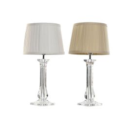 DKD Home Decor Lámpara de Sobremesa Tradicional Blanco Beige 25x25x50 cm E27 60W Metal Acrílico (2 Unidades)
