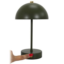 Home Deco Factory Lámpara De Mesa Recargable Verde Metal