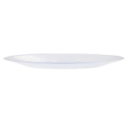 Quid Plato Presentación Vidrio Lonja con Relieves Orgánicos Transparente 32,7 cm Set de 6 Higiénico y Ecológico