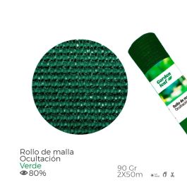 Rollo de malla de ocultación color verde densidad 90 g 2x50m