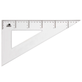 Liderpapel Cartabón de Plástico Transparente 30 cm Biselado y Graduado
