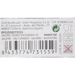 Anna Salero de Vidrio Decorado, 3 Surtidos, 4x4x10 cm (25 Unidades)