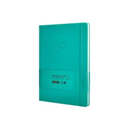 Cuaderno Con Gomilla Antartik Notes Tapa Dura A4 Hojas Rayas Turquesa 100 Hojas 80 gr Fsc