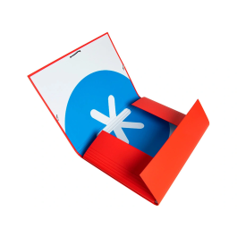 Antartik Carpeta Gomas Tres Solapas Cartón Forrado A4 Color Rojo