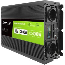 Green Cell KFZ Spannungswandler Inversor de Corriente Onda Pura 12V a 230V 2000W/4000W Pico con Display LCD para Coche