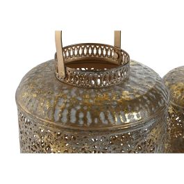 Portavela Arabe DKD Home Decor Dorado 24 x 32 x 24 cm Set de 3