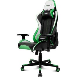 Drift Silla Gaming DR175 Universal, Asiento Acolchado, Reposabrazos Ajustables 2D, Respaldo Reclinable, Cojines Lumbar y Cervical, Negro/Verde/Blanco