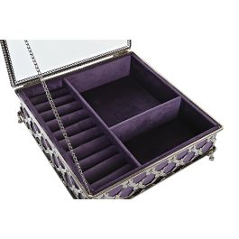 Joyero Tradicional DKD Home Decor Lila Plateado 22 x 7 x 22 cm Joyero Tradicional DKD Home Decor Lila Plateado 22 x 7 x 22 cm