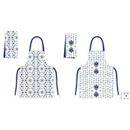 DKD Home Decor Delantal Tradicional Azul Blanco Diseño Azulejos Retro 2021 de Poliéster 80x60 cm Set de 2 Precio: 10.89726. SKU: B13SKT4GWQ