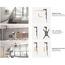Equip Soporte Techo TV 23"-55" 650375, VESA 400x400, Carga 20kg, Ajuste Altura e Inclinación