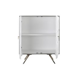 DKD Home Decor Aparador Cruz rombo Moderno Blanco Dorado Mango y Latón 93 x 41 x 114 cm