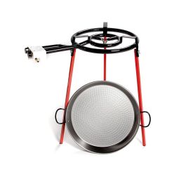Set paellera pulida ø46cm con tripode y quemador de gas 400mm