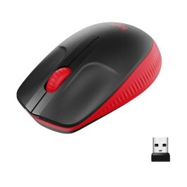 Logitech M190 Ratón Inalámbrico RF Completo, Pilas Alcalinas, Rojo