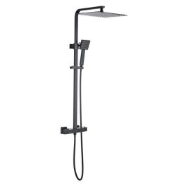 Oceanic Columna de Ducha Termostática Mezclador 38°C Rociador Cuadrado Extraplano 30x30 cm Negro Mate Acero Inox Regulable Precio: 115.49999945. SKU: B13SXL8PN5