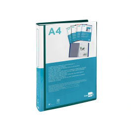 Liderpapel Carpeta 20 Fundas Canguro Polipropileno DIN A4 Verde Translucido Portada y Lomo Personalizables