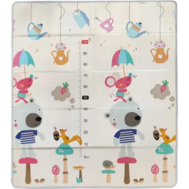 Tineo TIN3275056061108 Tapete de Juego Reversible Maxi 150 x 180 cm Diseño Animales / Pista de Coches