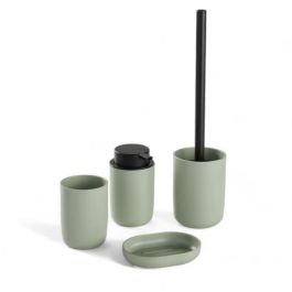 Today TOD3574641271367 - Juego de 4 accesorios de baño: vaso, dispensador de jabón, escobilla de baño - Verde