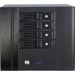 Inter-Tech SC-4004 Ultra Small Form Factor Mini-ITX PC Negro, Acero, 1x USB 3.2 Gen 1