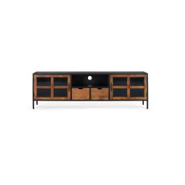 Giner y Colomer Mueble TV con 2 Puertas y 2 Cajones, Metal y Madera de Mango, Nogal y Negro, 180 cm Precio: 919.5879. SKU: B185NDTY8Q