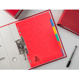 Q-connect Separador Cartulina Brillo Juego de 6 Separadores DIN A4 Multitaladro