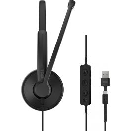 EPOS Auriculares 100 UC Stereo USB-C+A Alámbrico Oficina/Centro de Llamadas Negro