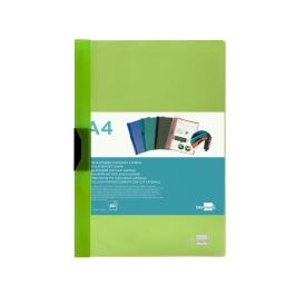 Carpeta Liderpapel Dossier Pinza Lateral Polipropileno Din A4 Verde Translucido 60 Hojas Pinza Deslizante