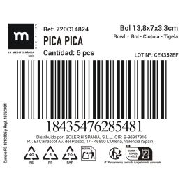 La Mediterranea Bol Aperitivo Assortido 13.8 cm x 7 cm x 3.3 cm "Pica-Pica" (24 Unidades)