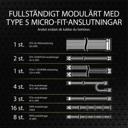 Corsair Rm1000X Fuente Alimentación PC 1000W 80 PLUS Gold Modular ATX 3.0 de Alto Rendimiento para Gaming