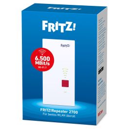 AVM FRITZ!Repeater 2700 - Repetidor Wi-Fi 7 de Doble Banda (2.4/5 GHz) con Puerto Ethernet 2.5 Gb, Blanco