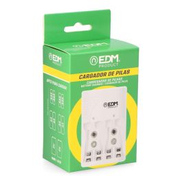 Edm Cargador de pilas para 4 pilas AA AAA 9V 220-240V 50Hz sin pilas