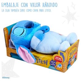 SIMBA Peluche Disney Stitch Dormilón con Sonido, Movimientos y Luz 31cm – Música Relajante, Auto Apagado