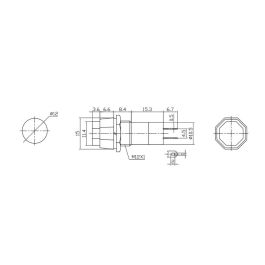 Edm Pulsador con base hexagonal 1A 250V, colores surtidos