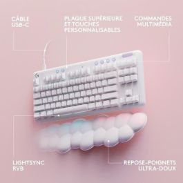 Logitech G G713 Teclado Gaming Táctil Mecánico GX Brown con Cable, Reposamuñecas, Compacto, Niebla Blanca
