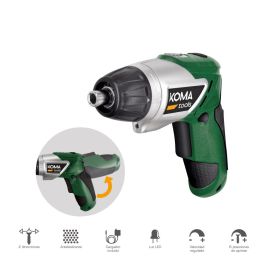 Koma Tools Atornillador a batería reversible 3,6V litio 1300mAh con luz LED, mango antideslizante, 17,5x14,8cm Precio: 16.89000038. SKU: S7908123